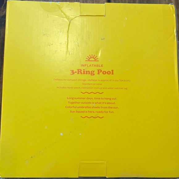 Sun Squad Pink Inflatable 3-Ring Pool - Picture 2 of 2